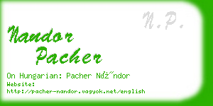 nandor pacher business card